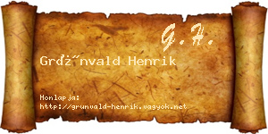 Grünvald Henrik névjegykártya