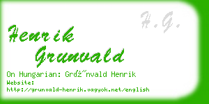 henrik grunvald business card